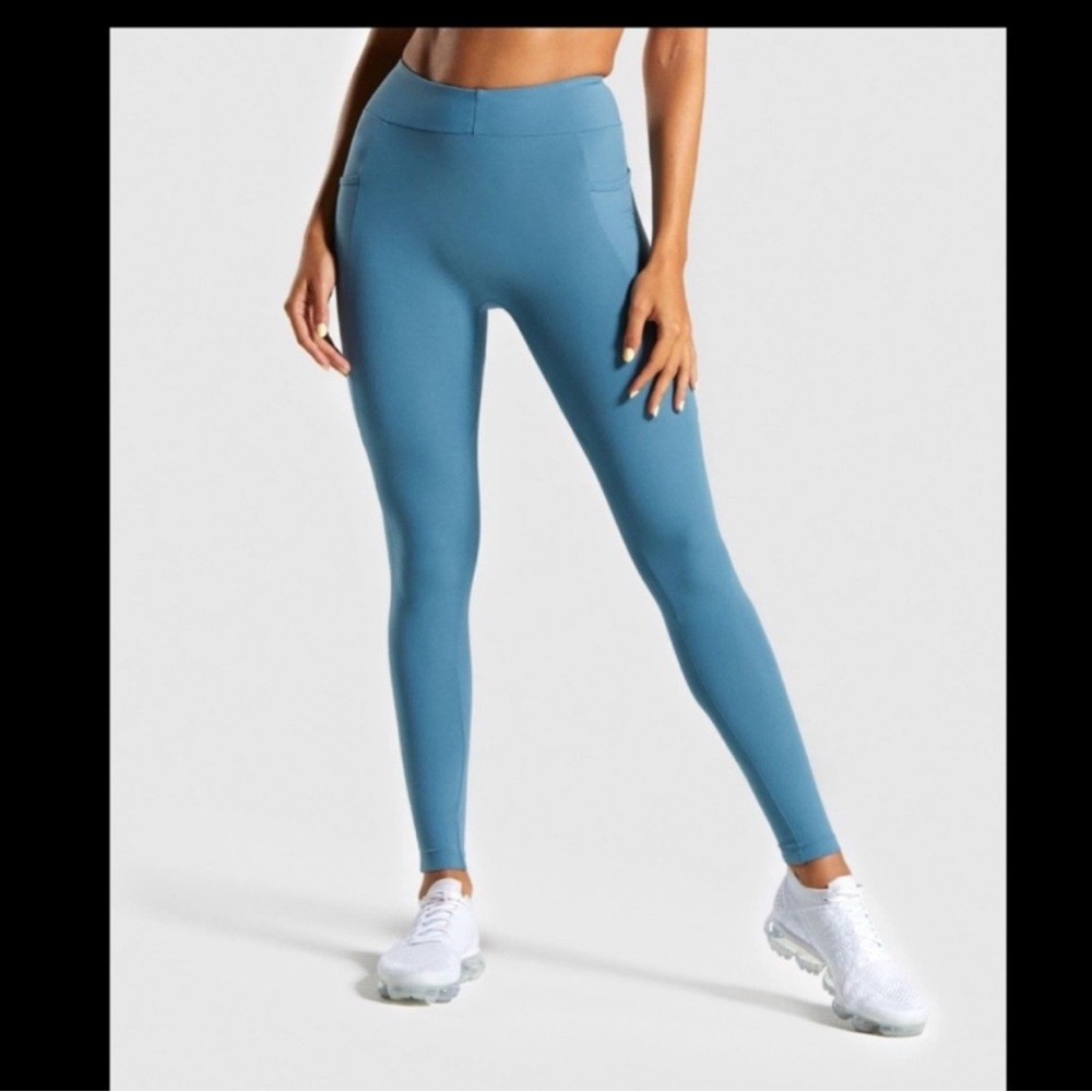 Women's Blue High-Waisted Leggings